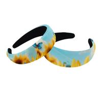 Diademas para mujeres y niñas, 2 paquetes de diademas acolchadas con mariposas voladoras entre girasoles, a la moda, gruesas y anchas, aros de terciopelo para el pelo, accesorios para el cabello