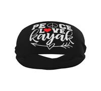 Diademas Peace Love Kayak Sport Sweatband Bandas para la Cabeza Que absorben la Humedad Banda para el Cabello Unisex para Adultos