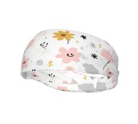 Diademas Pink Flower3 para Mujer, Cintas Deportivas Antideslizantes para el Cabello, Ideales
