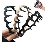 Diademas retro de perlas de calavera alta, vintage de alto cráneo, diademas de perlas artificiales para mujer, antideslizantes, se pueden llevar en ambas maneras, crean volumen sin esfuerzo para