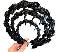 Diademas retro de perlas de calavera alta, vintage de alto cráneo, diademas de perlas artificiales para mujer, antideslizantes, se pueden llevar en ambas maneras, crean volumen sin esfuerzo para