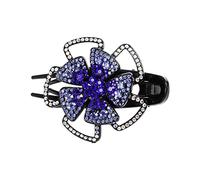 Diademas Rhinestone Flowell Flower Duckbill Hair Garras Vintage Play Clips Accesorios for el cabello for las mujeres Shinning PonyTail Headwear Diadema Mujer(CB0763-C)