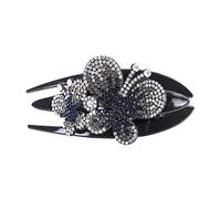 Diademas Rhinestone Flowell Flower Duckbill Hair Garras Vintage Play Clips Accesorios for el cabello for las mujeres Shinning PonyTail Headwear Diadema Mujer(CB0216-D)