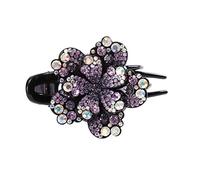 Diademas Rhinestone Flowell Flower Duckbill Hair Garras Vintage Play Clips Accesorios for el cabello for las mujeres Shinning PonyTail Headwear Diadema Mujer(C)