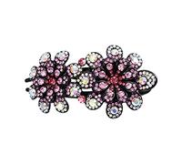 Diademas Rhinestone Flowell Flower Duckbill Hair Garras Vintage Play Clips Accesorios for el cabello for las mujeres Shinning PonyTail Headwear Diadema Mujer(CB0764-C)