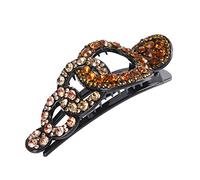 Diademas Rhinestone Flowell Flower Duckbill Hair Garras Vintage Play Clips Accesorios for el cabello for las mujeres Shinning PonyTail Headwear Diadema Mujer(0102-C)