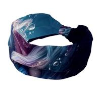 Diademas suaves y anchas, diadema de hada de sirena de anime para mujer, diademas antideslizantes para yoga, fitness, viajes, gimnasio, accesorios para el cabello