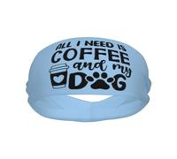 Diademas Todo lo Que Necesito es café y mi Perro, Banda Deportiva para el Sudor, Bandas para la Cabeza Que absorben la Humedad, Banda para el Cabello Unisex para Adultos