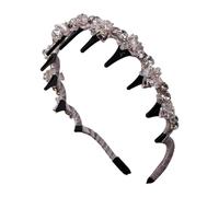 Diademas trenzadas para mujer, diadema de perlas sintéticas con banda dentada, diadema antideslizante de para fiestas, bodas, cumpleaños, vacaciones, fiestas, viajes