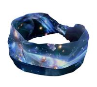 Diademas turbantes para mujer, mariposa con fondo brillante de universo de sendero, bandas suaves y anchas, diademas elásticas, diadema de nudo trenzado, accesorios de moda para el cabello
