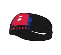 Diademas Vintage Bandera Nepalesa Banda para El Sudor para Mujeres Hombres-Yoga Banda para El Sudor Bandas Elásticas Anchas para El Cabello para Deportes Fitness