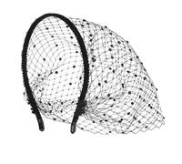Diademas vintage con velos de jaula de pájaros con diamantes de imitación, estilo retro, para galas de noche, versátiles, velos de malla negra