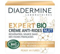 Diadermine Expert Bio - Crema facial antiarrugas de noche - Resveratrol y extracto de algas marinas - Para pieles maduras - 99% ingredientes naturales - Cuidado facial - Cuidado antiedad - Envase de