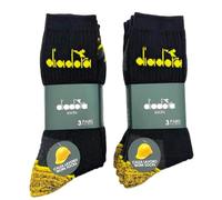 Diadora - 6 pares de calcetines de trabajo de esponja con punta y talón reforzados UNISEX de media pierna - nuevo modelo extra cómodo, Negro , 39-42