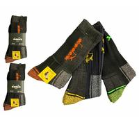 Diadora - 6 pares de calcetines de trabajo de esponja con punta y talón reforzados, unisex, media pierna, extra comodidad, 467 JOB, 43-46