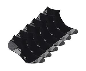 Diadora 6 pares de calcetines técnicos multideporte, calcetines tobilleros unisex, para gimnasio, running, running., 6 pares negros, 39-42 Corto
