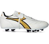 Diadora - Bota de fútbol Brasil LT T MDPU FG, Unisex, White-Gold, 9 UK