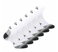 Diadora Calcetines deportivos unisex Quarter, pack de 6 - Calcetines, logotipo, patrón, Blanco, 39-42