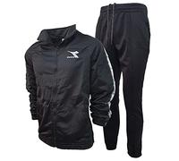 Diadora Chándal de hombre Triacetato Primaverile Full Zip Art.182 (Black - M), Negro