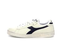 Diadora Game L Low Waxed, Sneakers, Unisex adulto, Blanco White Blue Caspian Sea, 46 EU