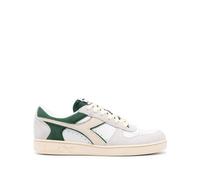 Diadora Magic Basket Low Suede Leather, Zapatillas de Gimnasio Unisex Adulto, White Fogliage Green, 45 EU