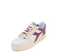 Diadora Magic Basket Low Suede Leather, Zapatillas de Gimnasio Unisex Adulto, White Deep Lavander Violet, 45 EU