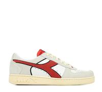 Diadora Magic Basket Low Suede - Zapatillas de Gimnasia (Piel, Unisex), White Ferrari Red Italy, 41 EU