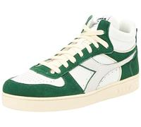 Diadora Unisex's Magic Basket Demi Cut Suede Leather Gymnastics Shoe, White Leaf Green, 39 EU
