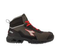 Diadora Utility Chaussures de sécurité hautes Shark Stab IMP Leat S3S FO SR SC ESD - Noir/Rouge Fluo 45 - Chaussures de sécurité