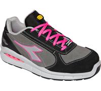Diadora Utility Run Net AB Low S3S, calzado de seguridad unisex 37 EU male Gris Oscuro/Gris/Fucsia Neón