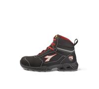 Diadora Utility Shark Engine Mid S3S FO SR ESD, Zapatillas de Seguridad Unisex-Adulto, Black/Red, 48 EU, Negro y rojo., 48 EU