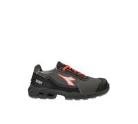 Diadora Utility Shark Stab Imp Leat Low S3S FO SR SC ESD, Zapatillas de trabajo de seguridad unisex, Black Red Fluo, 46 EU