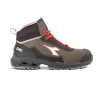 Diadora Shark Stab Imp Leat Mid S3 Src Esd Mocasín Unisex - Adulto, Negro Rojo Fluo, 40 EU