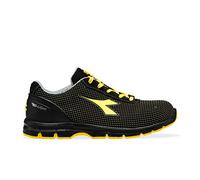 DIADORA Run Atom Low S3 SRC ESD, Zapatillas Deportivas Hombre, Black/Yellow CROMS, 45 EU