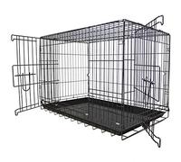 Diafarm ICA D850 Jaulón Metálico Plegable para Perros y Gatos, Bandeja Extraíble, 2 Puertas, 107x69,5x76,5 cm