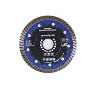 Diagau - Disco de diamante ultrafino (125 mm, con segmentos turbo y brida reforzada, ancho de corte de 1 mm, para corte fino)