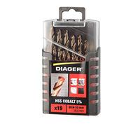 DIAGER - Brocas HSS 5% Cobalt - Tubo de 6 brocas - Resistencia y vida útil mejoradas, 708D