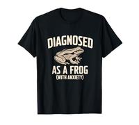 Diagnosticado como una Rana con ansiedad Rana Divertida Camiseta