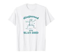 Diagnosticado Slay-DHD Funny TDAH Rana Meme Juego de Palabras Tonto Y2K Goofy Camiseta