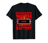 Diagnóstico Divertido diagnosticado con Baja batería Social Camiseta