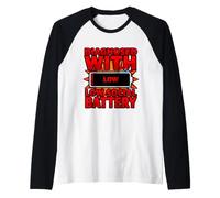 Diagnóstico Divertido diagnosticado con Baja batería Social Camiseta Manga Raglan