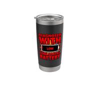 Diagnóstico divertido diagnosticado con baja batería social Vaso térmico de acero inoxidable de doble pared