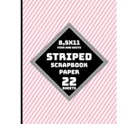 Diagonal Pink and White Striped Scrapbook Paper: Stripes Candy Cane Lined Pattern for DIY Projects, Journaling, Party Invitations, Card Making - 22 Sheets - 1 Design