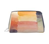 Diagonal Tri Shapes Print Chic Bolsa de maquillaje de viaje, bonita bolsa de cosméticos para mujer para bolso y uso sobre la marcha, Pintura de tinta de color, One Size, Clásico