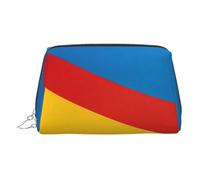 Diagonal Tri Shapes Print Chic Bolsa de maquillaje de viaje, bonita bolsa de cosméticos para mujer para bolso y uso sobre la marcha, Color Block Tri, One Size, Clásico