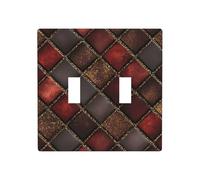 Diagonally - Azulejos de mosaico de vidrio rosa de doble banda, cubierta de luz, placa de pared, decoración de interruptor, tamaño estándar, 11,4 x 11,4 cm