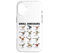Diagrama científico de Especies de Dinosaurios pequeños Carcasa para iPhone 16