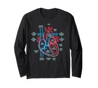 Diagrama de anatomía cardíaca Ciencias del Sistema Cardiovascular Manga Larga