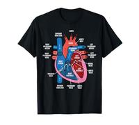 Diagrama de anatomía cardíaca Estudio de biología del Sistema Cardiovascular Camiseta