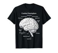 Diagrama de anatomía de la neurociencia del hemisferio Cerebral Camiseta